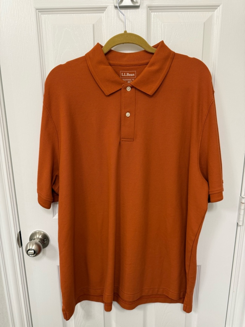 L.L. Bean Men's Rust Orange Short Sleeve Polo